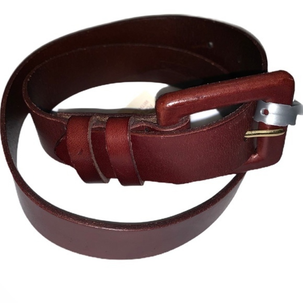 Amanda Smith S brown leather belt w leather buckle